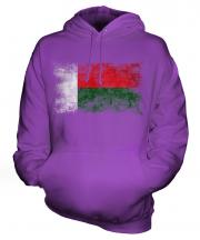Madagascar Distressed Flag Unisex Adult Hoodie