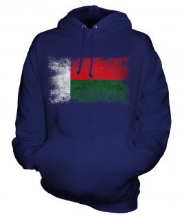 Madagascar Distressed Flag Unisex Adult Hoodie