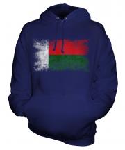 Madagascar Distressed Flag Unisex Adult Hoodie