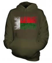 Madagascar Distressed Flag Unisex Adult Hoodie