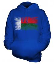 Madagascar Distressed Flag Unisex Adult Hoodie