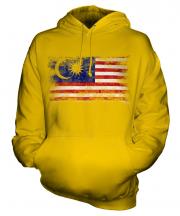 Malaysia Distressed Flag Unisex Adult Hoodie