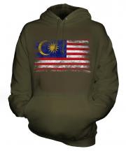 Malaysia Distressed Flag Unisex Adult Hoodie