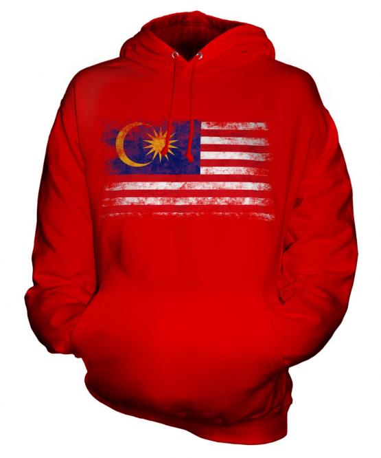 Malaysia Distressed Flag Unisex Adult Hoodie