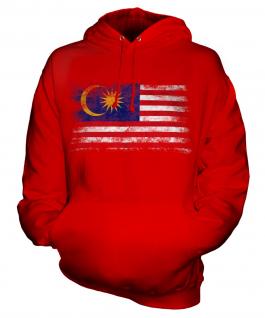 Malaysia Distressed Flag Unisex Adult Hoodie
