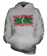 Maldives Distressed Flag Unisex Adult Hoodie