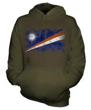 Marshall Islands Distressed Flag Unisex Adult Hoodie