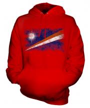 Marshall Islands Distressed Flag Unisex Adult Hoodie