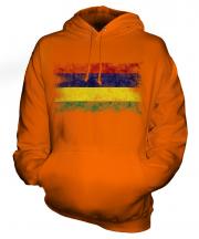 Mauritius Distressed Flag Unisex Adult Hoodie