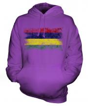 Mauritius Distressed Flag Unisex Adult Hoodie