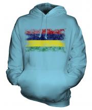 Mauritius Distressed Flag Unisex Adult Hoodie