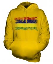 Mauritius Distressed Flag Unisex Adult Hoodie