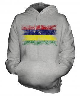Mauritius Distressed Flag Unisex Adult Hoodie