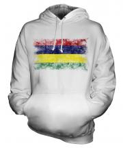 Mauritius Distressed Flag Unisex Adult Hoodie