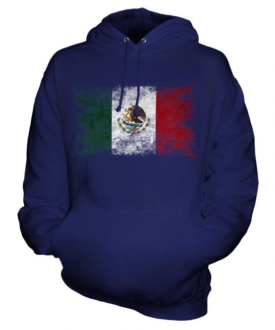 Mexico Distressed Flag Unisex Adult Hoodie