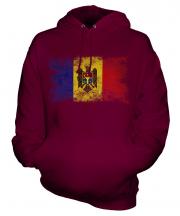 Moldova Distressed Flag Unisex Adult Hoodie