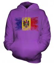 Moldova Distressed Flag Unisex Adult Hoodie