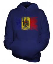 Moldova Distressed Flag Unisex Adult Hoodie