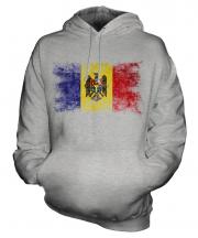 Moldova Distressed Flag Unisex Adult Hoodie
