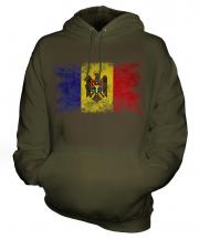 Moldova Distressed Flag Unisex Adult Hoodie