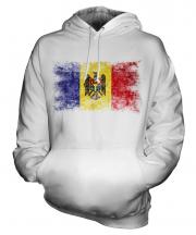 Moldova Distressed Flag Unisex Adult Hoodie