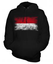 Monaco Distressed Flag Unisex Adult Hoodie