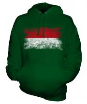 Monaco Distressed Flag Unisex Adult Hoodie