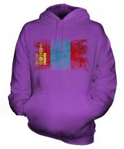 Mongolia Distressed Flag Unisex Adult Hoodie