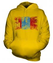 Mongolia Distressed Flag Unisex Adult Hoodie