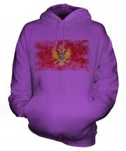 Montenegro Distressed Flag Unisex Adult Hoodie