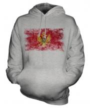Montenegro Distressed Flag Unisex Adult Hoodie