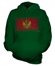 Montenegro Distressed Flag Unisex Adult Hoodie