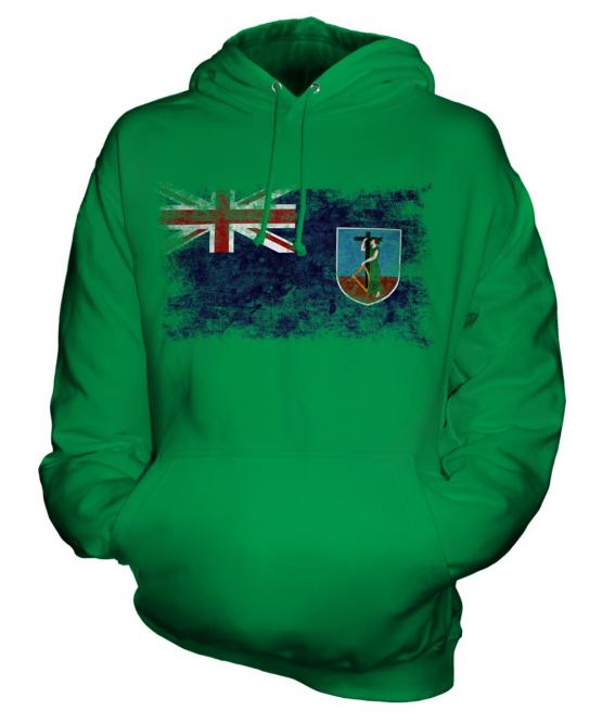 Montserrat Distressed Flag Unisex Adult Hoodie