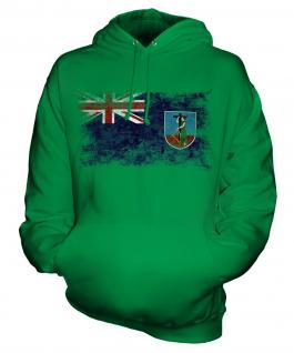 Montserrat Distressed Flag Unisex Adult Hoodie