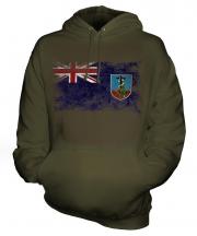 Montserrat Distressed Flag Unisex Adult Hoodie