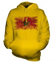 Morocco Distressed Flag Unisex Adult Hoodie