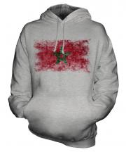 Morocco Distressed Flag Unisex Adult Hoodie