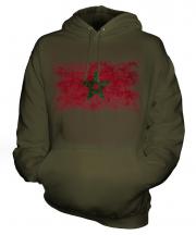 Morocco Distressed Flag Unisex Adult Hoodie