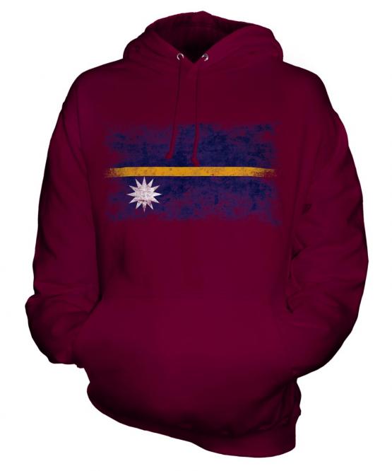 Nauru Distressed Flag Unisex Adult Hoodie