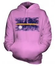 Nauru Distressed Flag Unisex Adult Hoodie