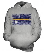 Nauru Distressed Flag Unisex Adult Hoodie