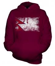 Nepal Distressed Flag Unisex Adult Hoodie