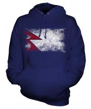 Nepal Distressed Flag Unisex Adult Hoodie