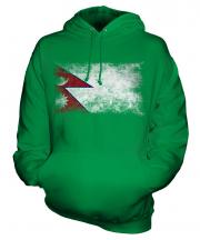 Nepal Distressed Flag Unisex Adult Hoodie