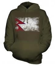 Nepal Distressed Flag Unisex Adult Hoodie
