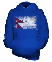 Nepal Distressed Flag Unisex Adult Hoodie