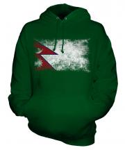 Nepal Distressed Flag Unisex Adult Hoodie