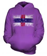 Netherlands Antilles Distressed Flag Unisex Adult Hoodie