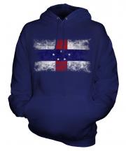 Netherlands Antilles Distressed Flag Unisex Adult Hoodie