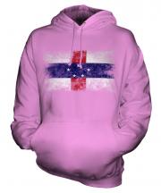 Netherlands Antilles Distressed Flag Unisex Adult Hoodie